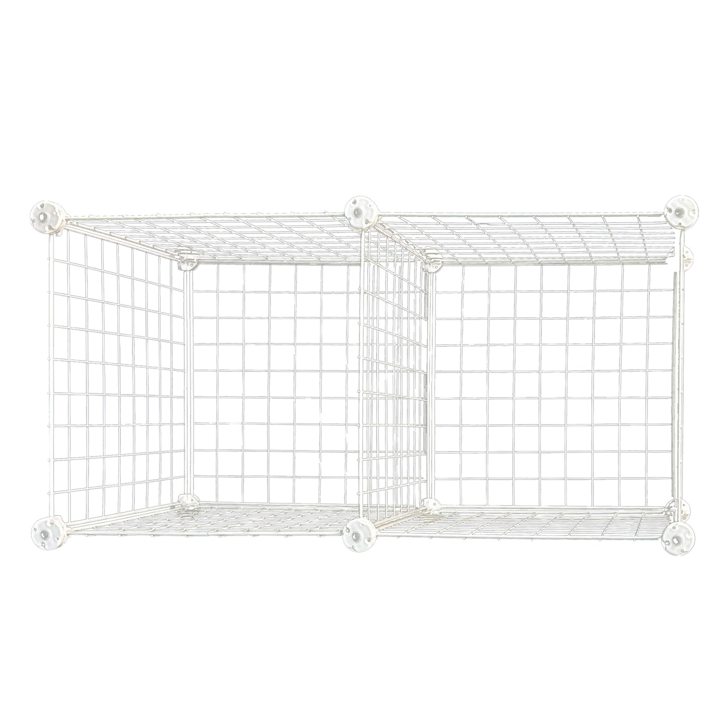 Wire Panel Storage Shelves. Patented Interlock Cubes, Free-standing or WEall-hanging, 14" or 16" Cubic Units, Sturdy and Heavy Duty, Black or White (2 Cubs)