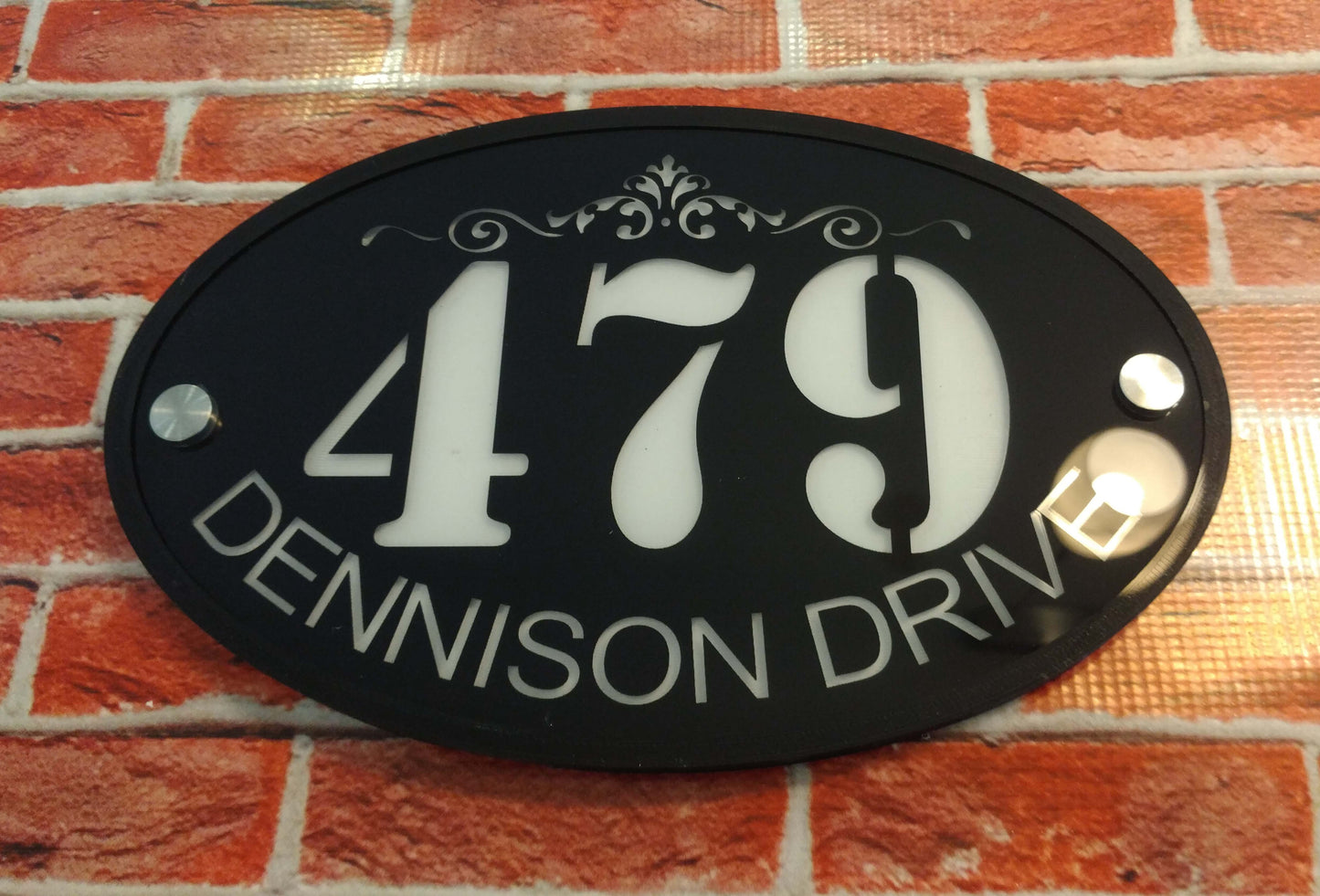 Custom House Address Plaque, LED illuminated Acrylic Sign, Stylish and Durable.