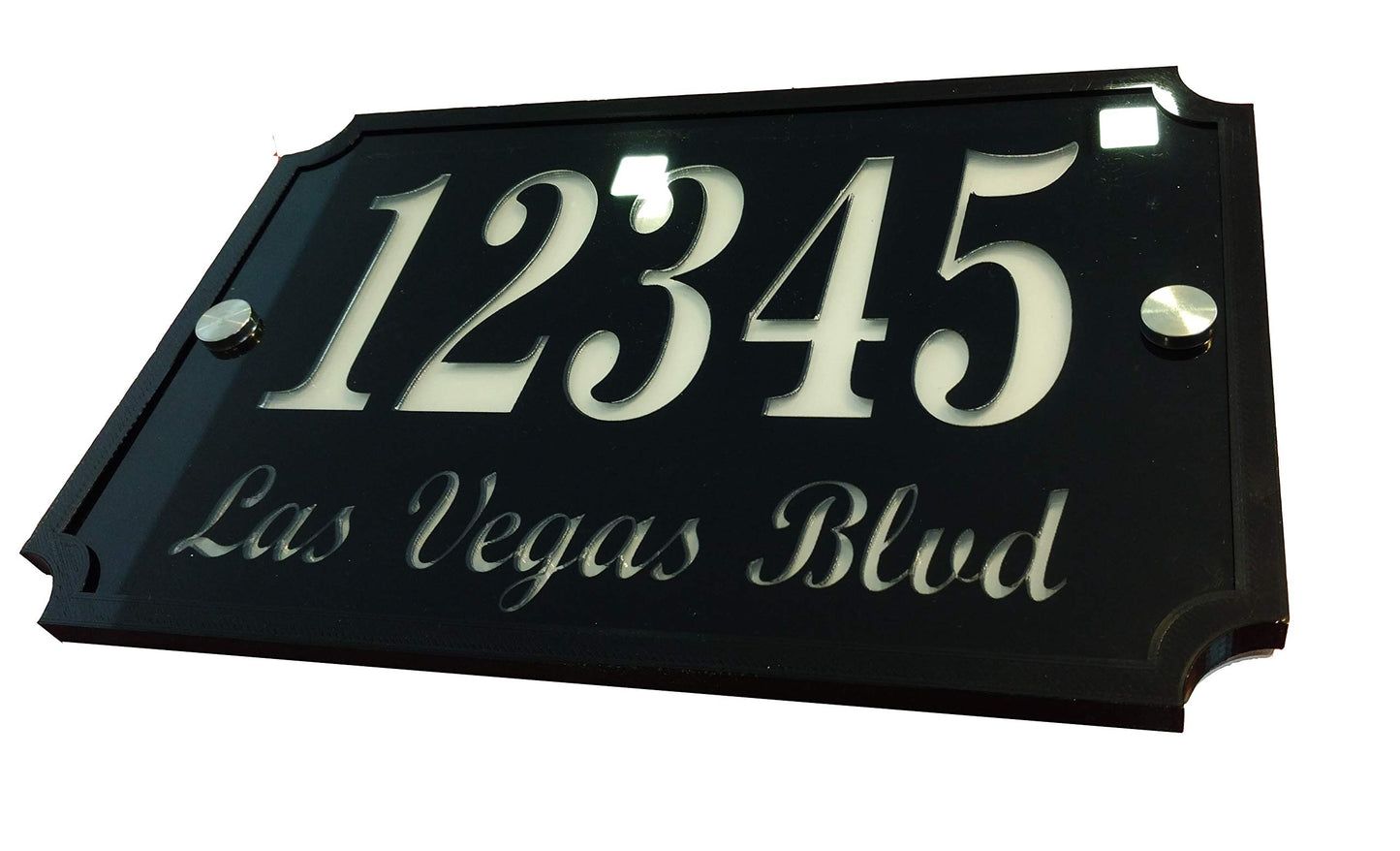 Custom House Address Plaque, LED illuminated Acrylic Sign, Stylish and Durable.