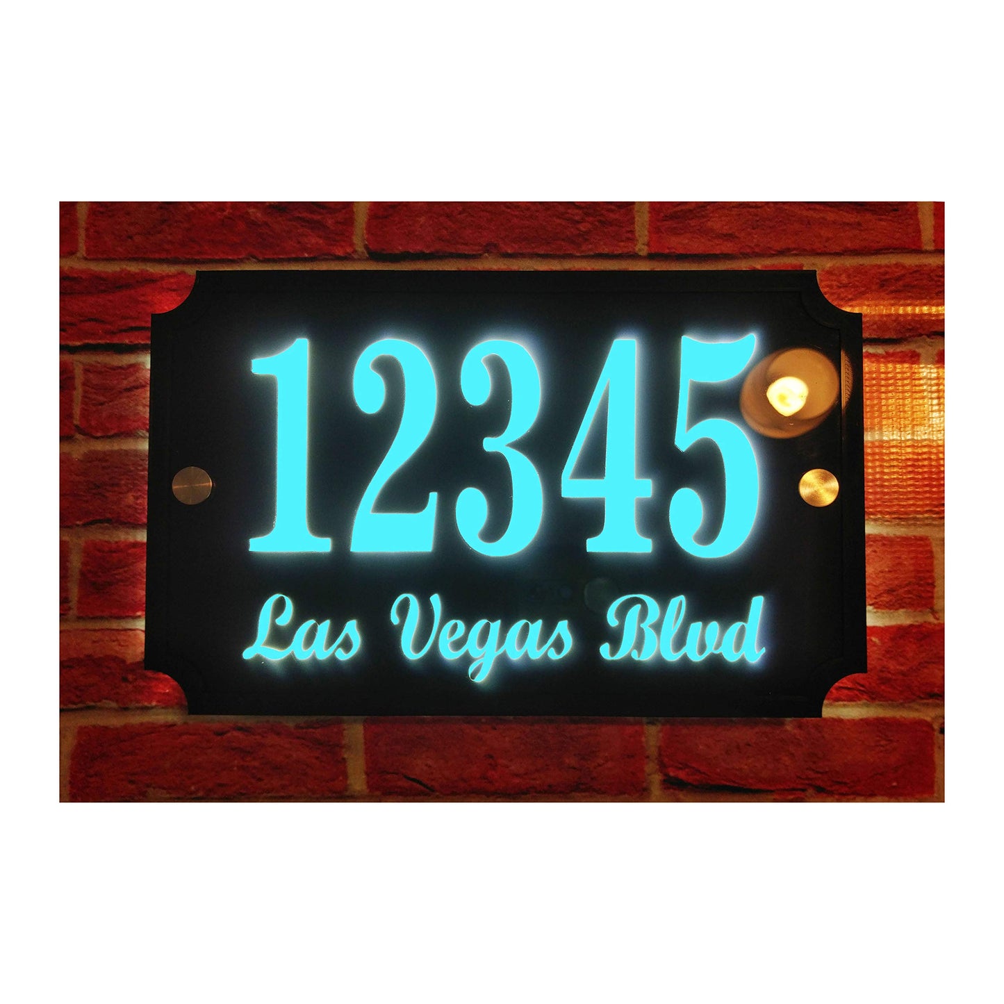 Custom House Address Plaque, LED illuminated Acrylic Sign, Stylish and Durable.