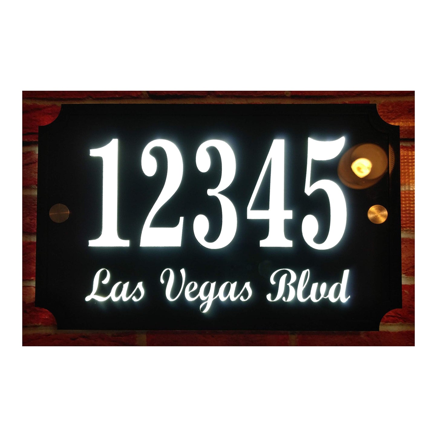 Custom House Address Plaque, LED illuminated Acrylic Sign, Stylish and Durable.