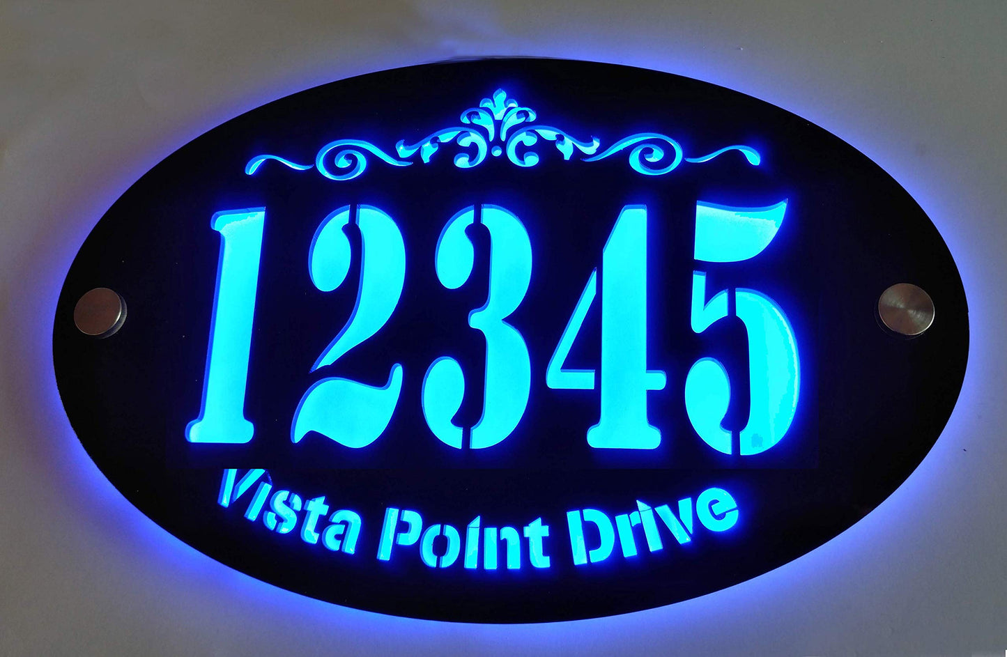 Custom House Address Plaque, LED illuminated Acrylic Sign, Stylish and Durable.