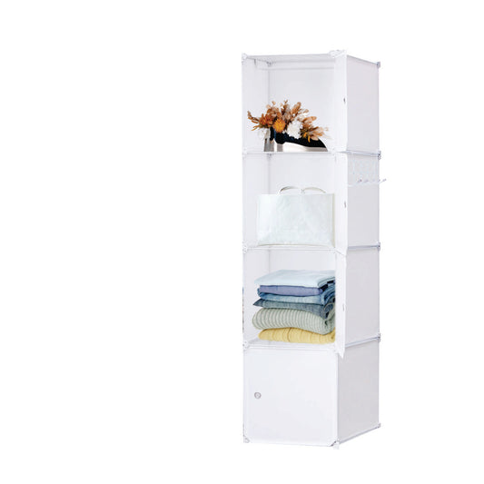 Poly Panel Storage Organizer Shelves, Floor-standing or Wall hanging (1Wx4H=4cubes)