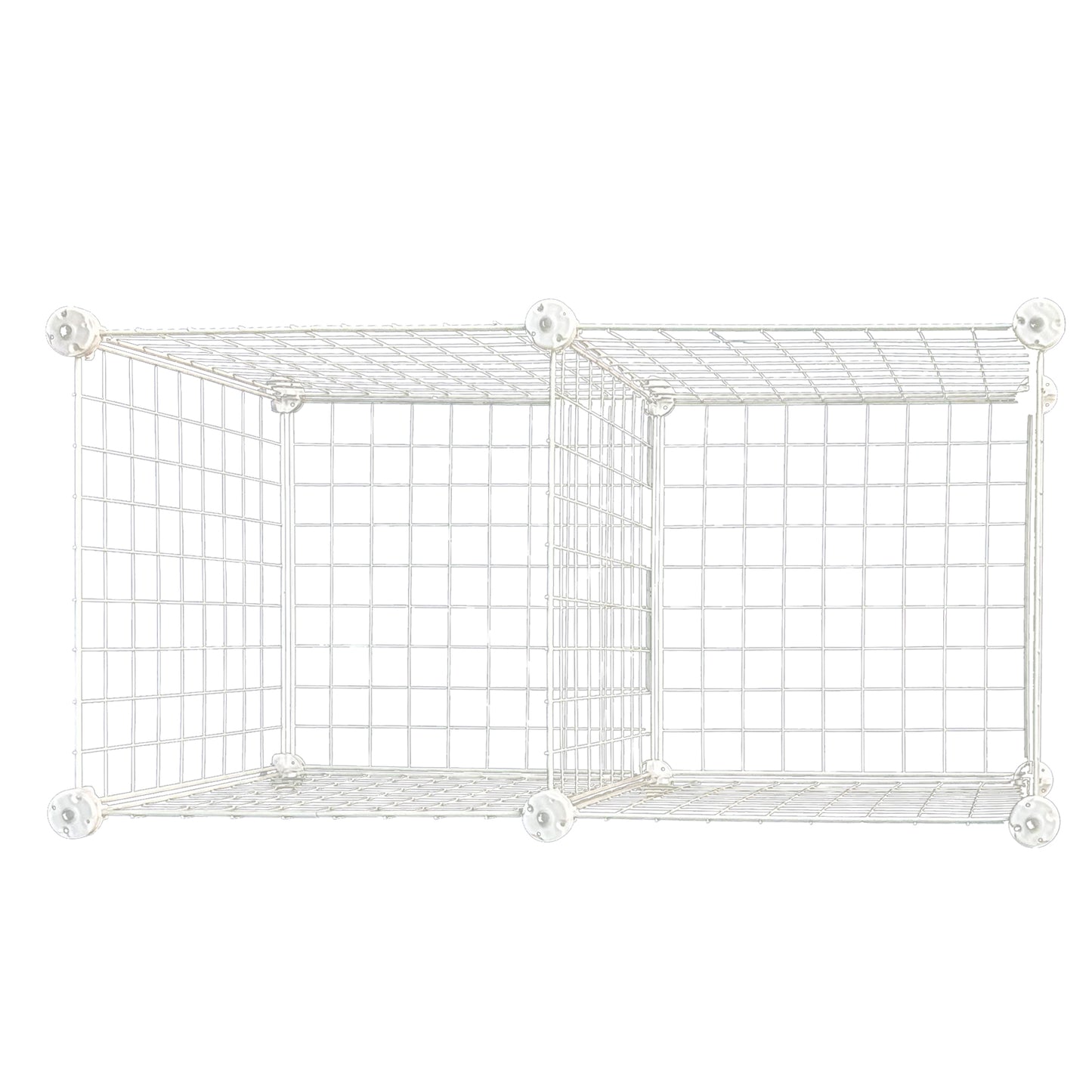 Wire Panel Storage Shelves. Patented Interlock Cubes, Free-standing or WEall-hanging, 14" or 16" Cubic Units, Sturdy and Heavy Duty, Black or White (2 Cubs)