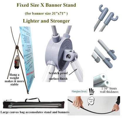 Custom Banner Printing with free X Type Banner Stand