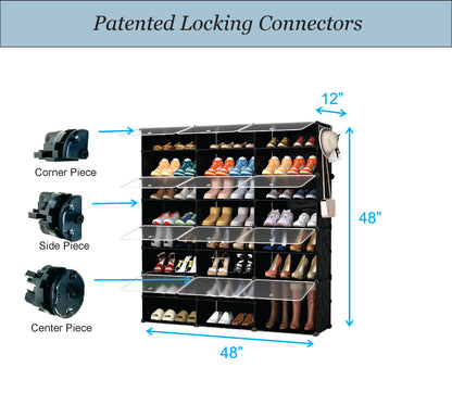 Shoe Racks 3Tierx8Story cubes Organizers Shelves, Floor-Standing or Wall Hanging, Sturdy and extendable. 24Grids (48 pairs)