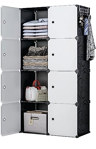 Storage Cube Organizer Shelves, DIY Assemble, Floor-standing, Wall hanging, Sturdy and free assembly, for garage, closet, and office (2Wx4H=8cubes)