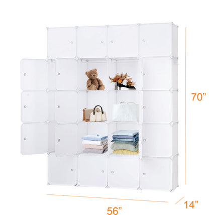 Storage Cube Organizer Shelves, 4x5 cubes, DIY Assemble, Floor-standing, Wall hanging