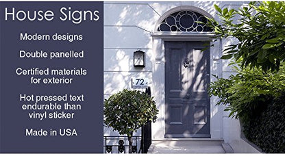 Modern House Plaque Home Number Address, Acrylic and Brushed Aluminum Double Panel Size