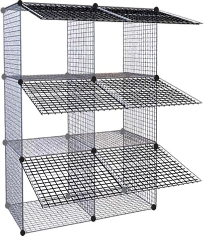 Wire Grid See-through Lockers. Free-standing or Wall-mounting Interlocked 16" Cubes Fit Most Personal carryings-on.