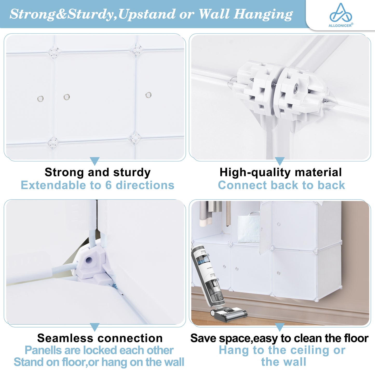 Shoe Racks 2x6 cubes Organizers Shelves, Floor-Standing or Wall Hanging, Sturdy and extendable.  (2TierX 6Story=12Grids=24 pair shoes)