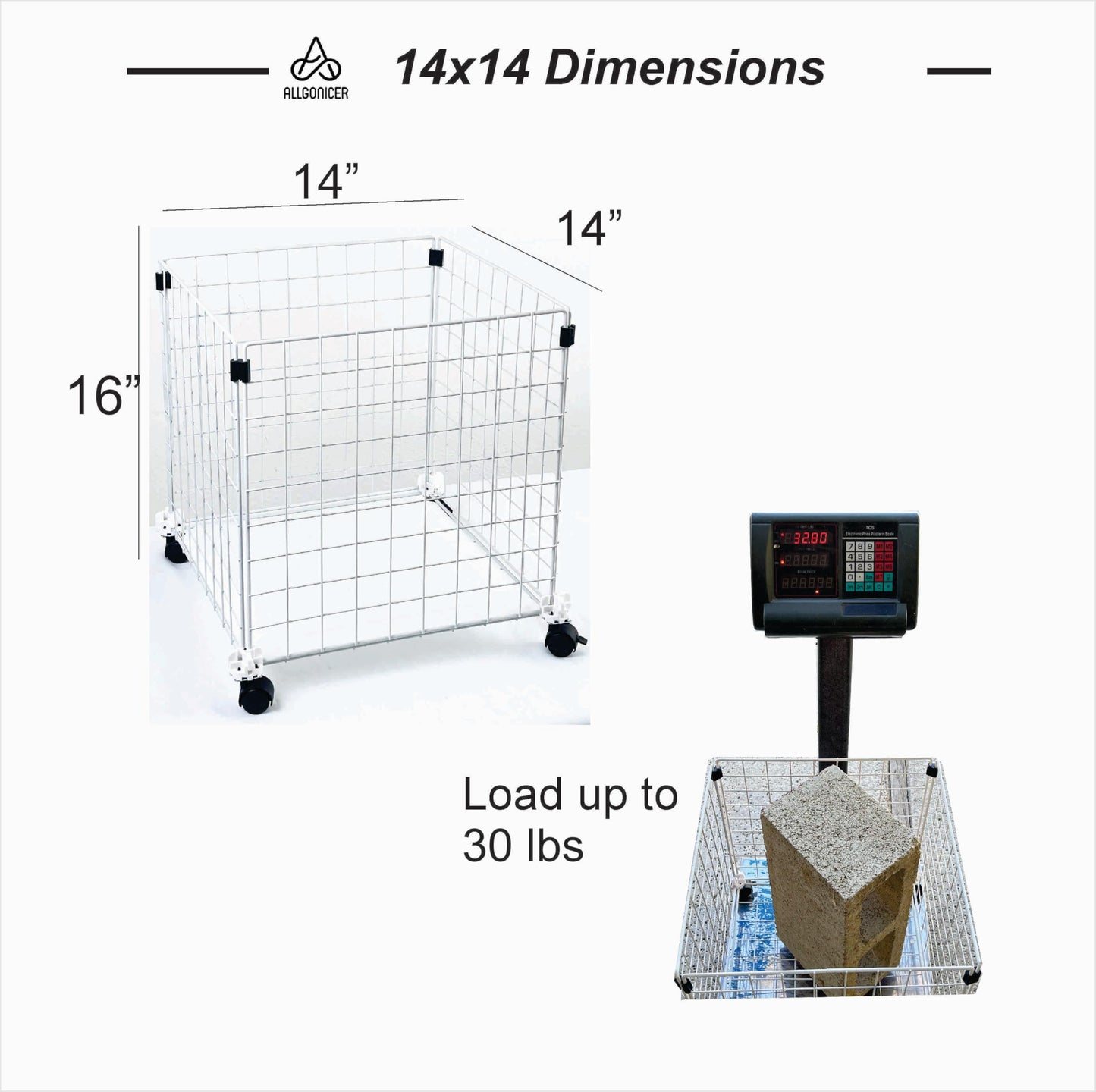 Wire Grid Rolling Carts Storage Bins, DIY assembly into single or multi-compartment carts, vertical or horizontal