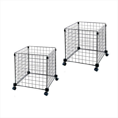 Wire Grid Rolling Carts Storage Bins, DIY assembly into single or multi-compartment carts, vertical or horizontal