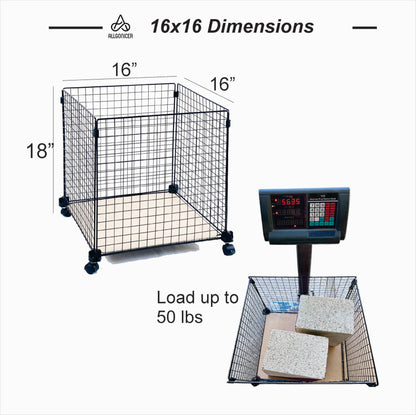 Wire Grid Rolling Carts Storage Bins, DIY assembly into single or multi-compartment carts, vertical or horizontal