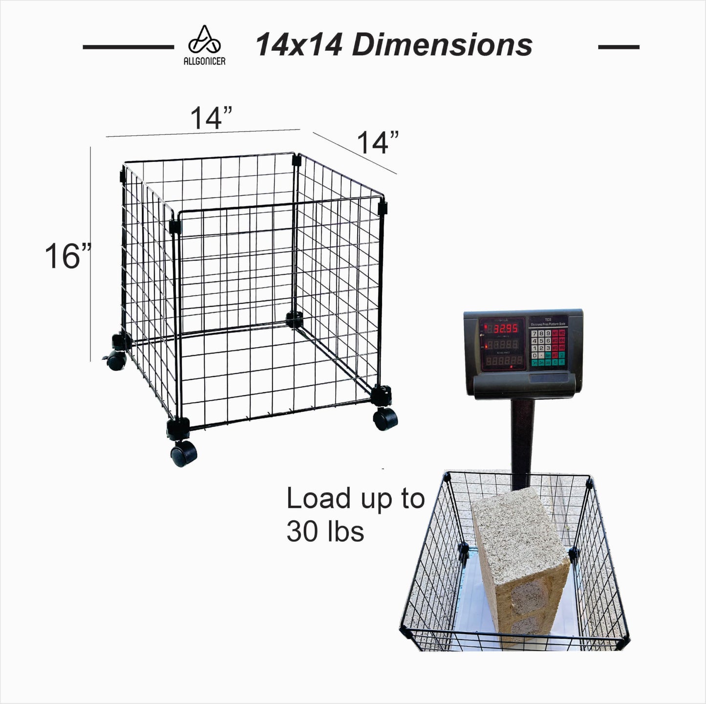 Wire Grid Rolling Carts Storage Bins, DIY assembly into single or multi-compartment carts, vertical or horizontal